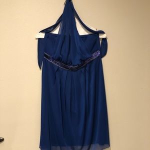 Blue Short Strapless Dress